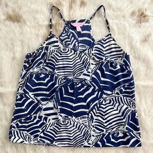 Lilly Pulitzer Silk Dusk Umbrellas‎ Tank Top